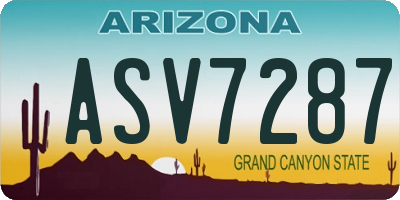 AZ license plate ASV7287