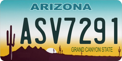 AZ license plate ASV7291