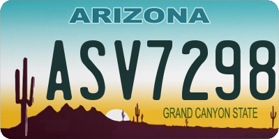 AZ license plate ASV7298
