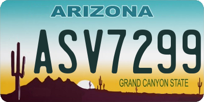 AZ license plate ASV7299