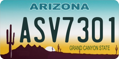 AZ license plate ASV7301