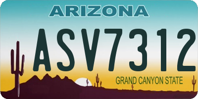 AZ license plate ASV7312