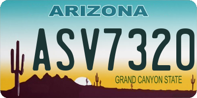 AZ license plate ASV7320