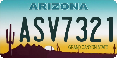 AZ license plate ASV7321