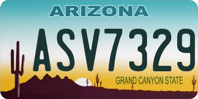 AZ license plate ASV7329