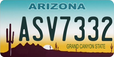 AZ license plate ASV7332