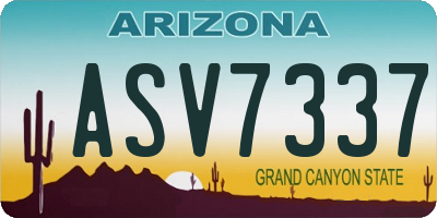 AZ license plate ASV7337