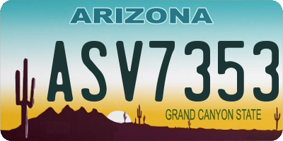 AZ license plate ASV7353