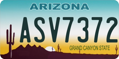 AZ license plate ASV7372