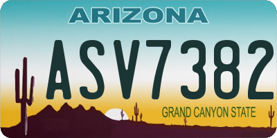 AZ license plate ASV7382
