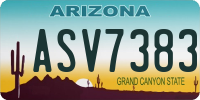AZ license plate ASV7383
