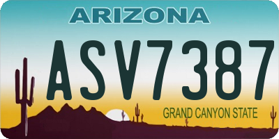 AZ license plate ASV7387