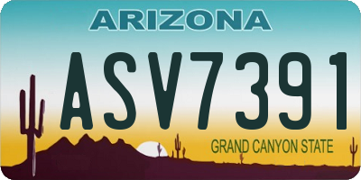 AZ license plate ASV7391