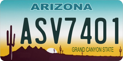 AZ license plate ASV7401