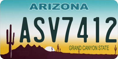 AZ license plate ASV7412