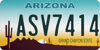 AZ license plate ASV7414