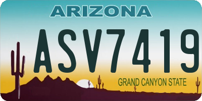 AZ license plate ASV7419