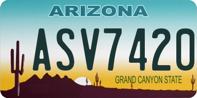 AZ license plate ASV7420