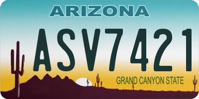AZ license plate ASV7421