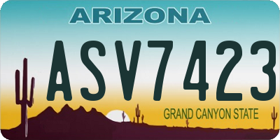 AZ license plate ASV7423