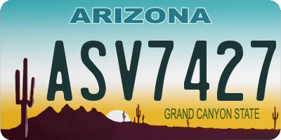 AZ license plate ASV7427