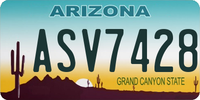 AZ license plate ASV7428