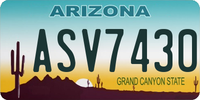AZ license plate ASV7430