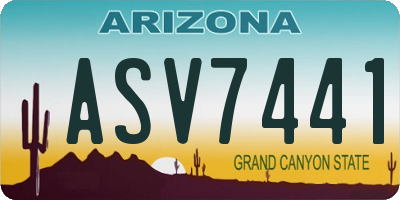 AZ license plate ASV7441
