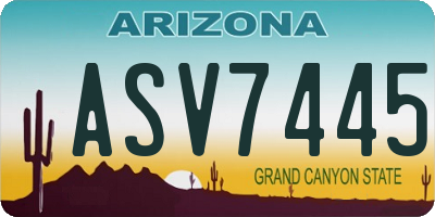 AZ license plate ASV7445