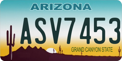 AZ license plate ASV7453