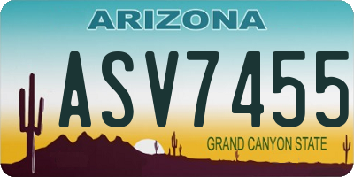 AZ license plate ASV7455