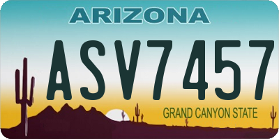 AZ license plate ASV7457