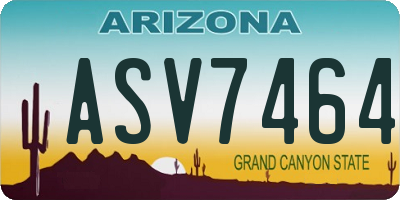 AZ license plate ASV7464