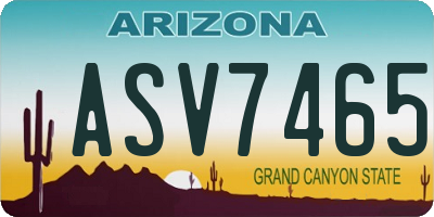 AZ license plate ASV7465