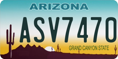 AZ license plate ASV7470