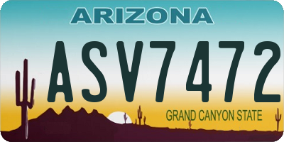 AZ license plate ASV7472
