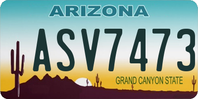 AZ license plate ASV7473