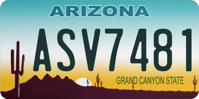 AZ license plate ASV7481