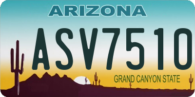 AZ license plate ASV7510