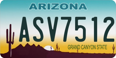 AZ license plate ASV7512