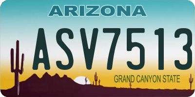 AZ license plate ASV7513
