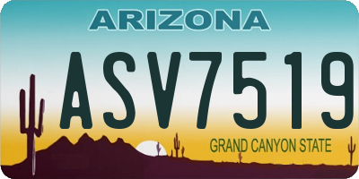 AZ license plate ASV7519