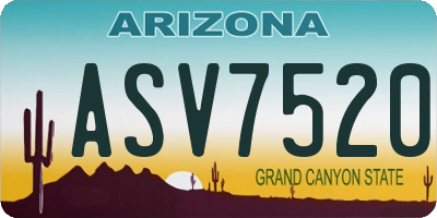 AZ license plate ASV7520