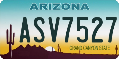 AZ license plate ASV7527