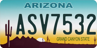 AZ license plate ASV7532