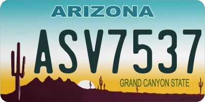 AZ license plate ASV7537