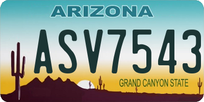AZ license plate ASV7543