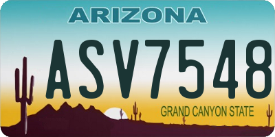 AZ license plate ASV7548