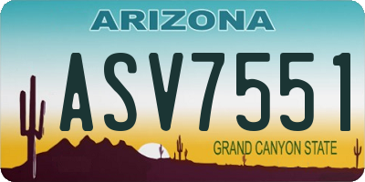 AZ license plate ASV7551