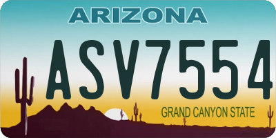 AZ license plate ASV7554